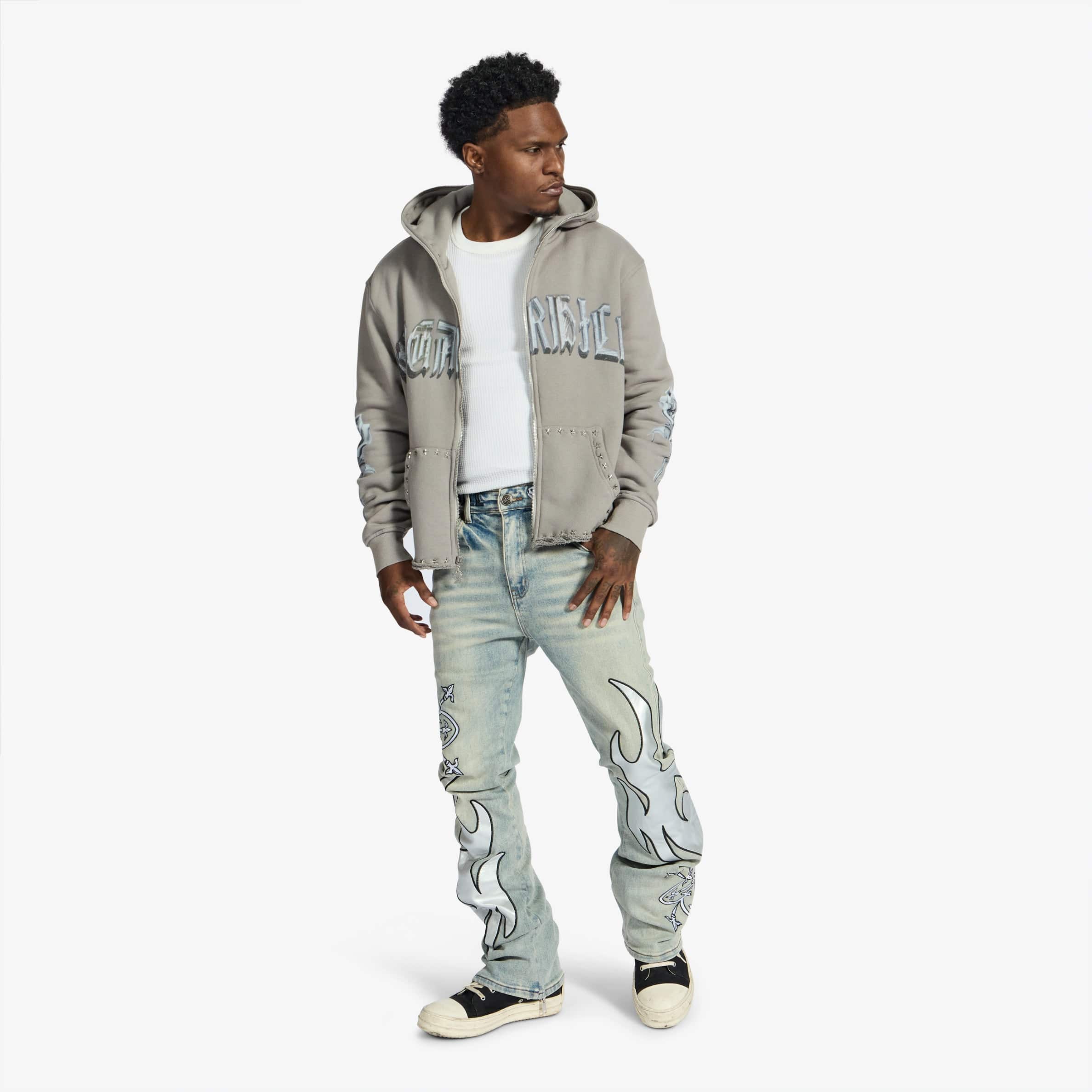 "Body Shop" Full-Zip Hoodie (gray vintage) - Image 6