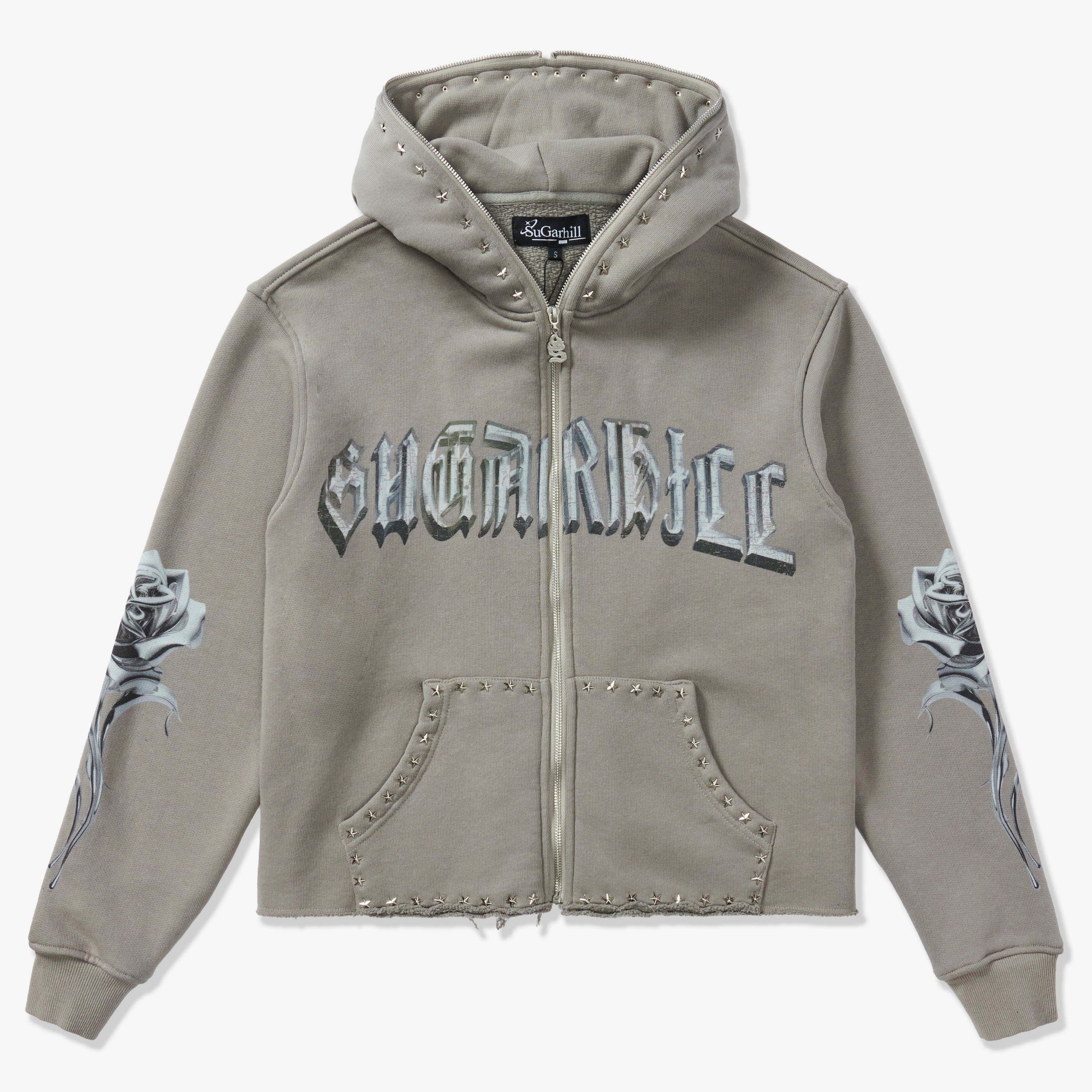 "Body Shop" Full-Zip Hoodie (gray vintage) - Image 8