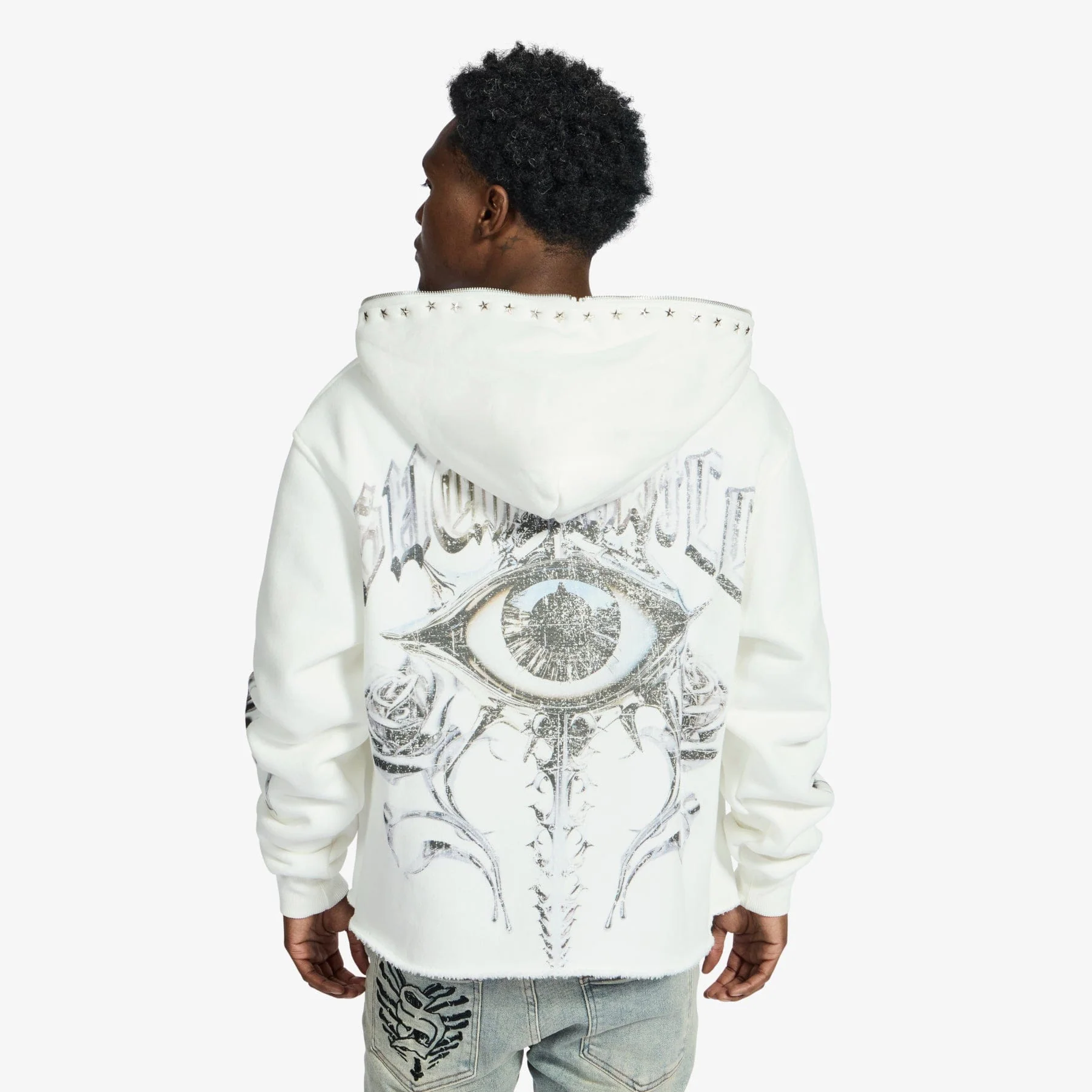 "Body Shop" Full-Zip Hoodie (white) - Image 2