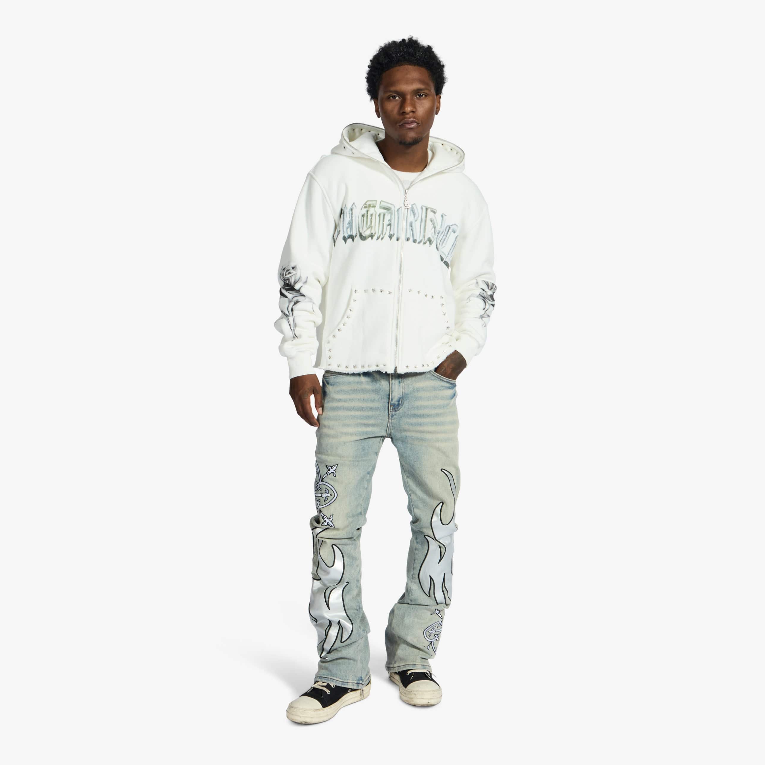 "Body Shop" Full-Zip Hoodie (white) - Image 6