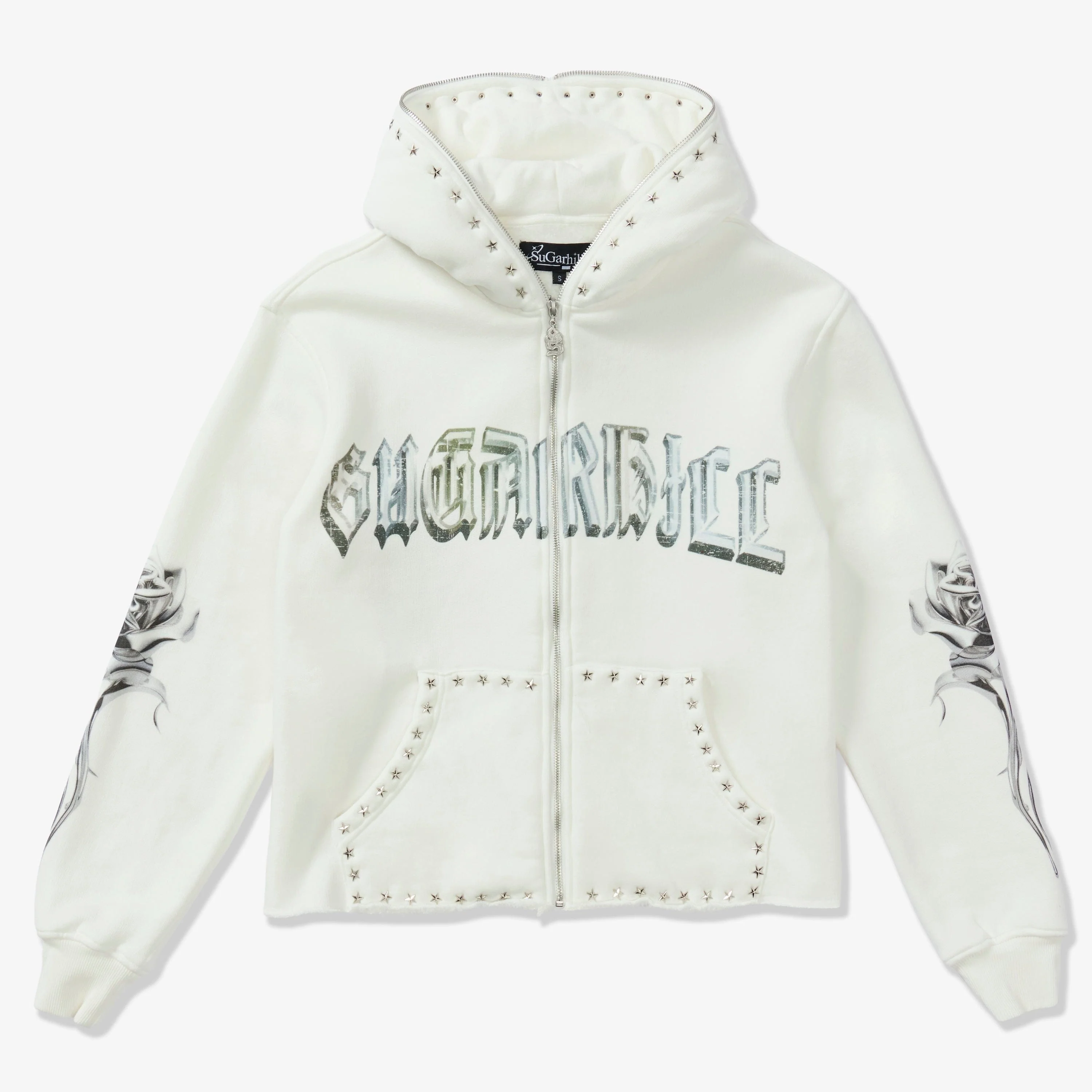 "Body Shop" Full-Zip Hoodie (white) - Image 7