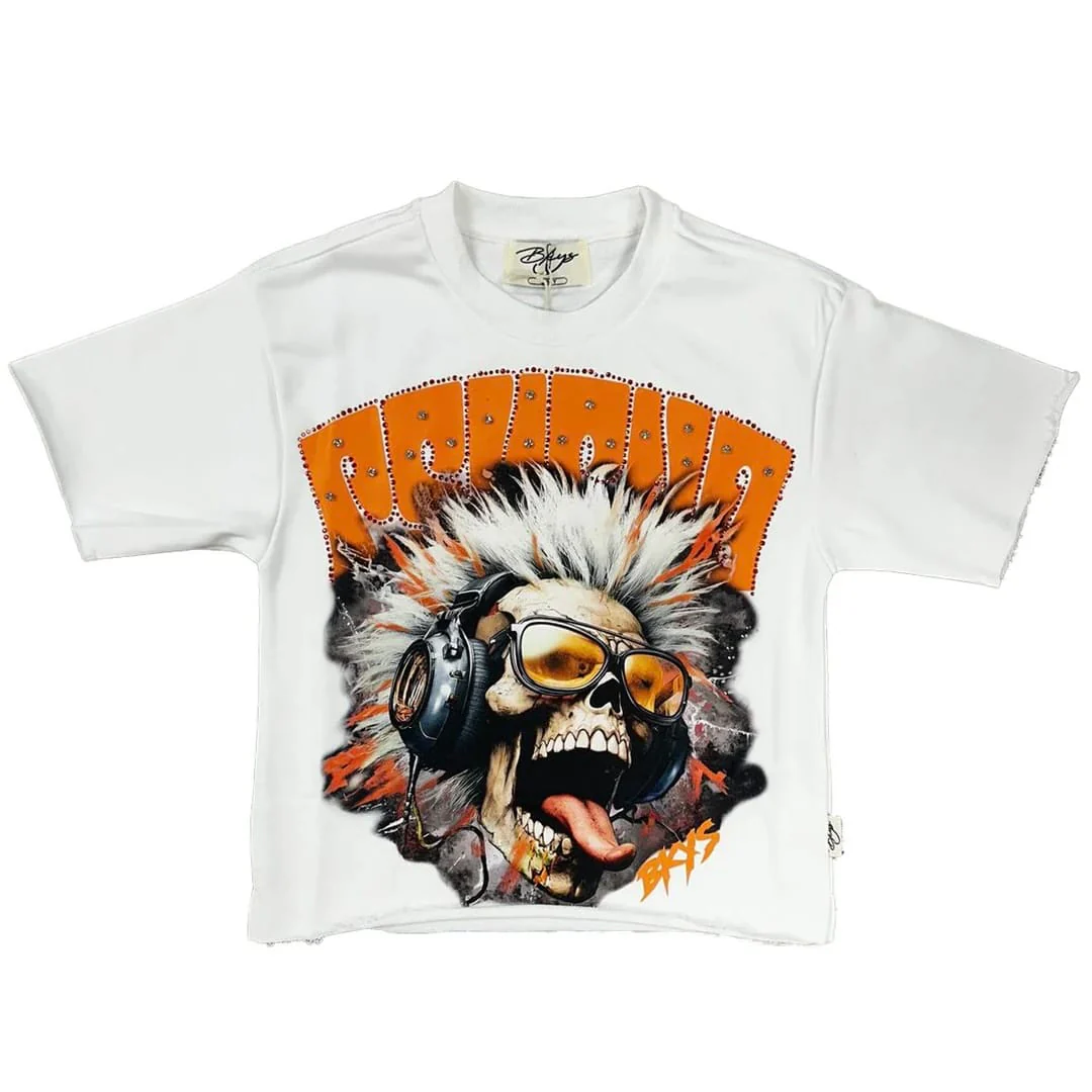 Boys BKYS Psycho Cropped Tee (White) T1505B