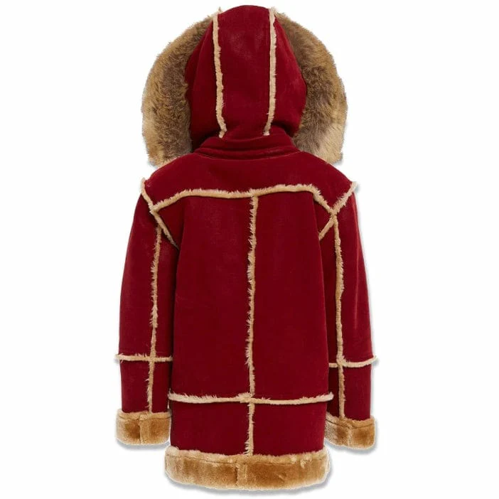 Boys Jordan Craig Denali Shearling Jacket (Burgundy) 91620B - Image 4