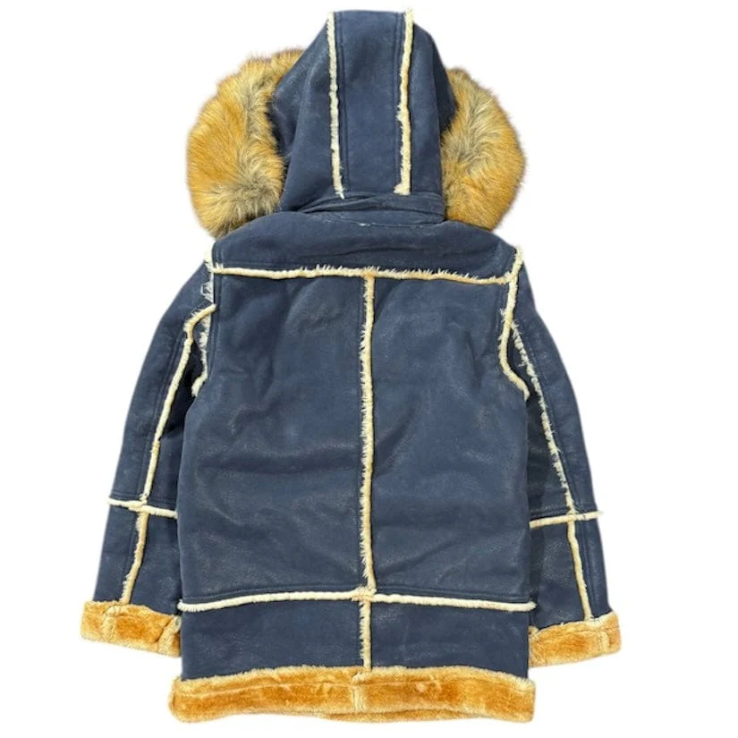 Boys Jordan Craig Denali Shearling Jacket (Navy) 91620B - Image 2