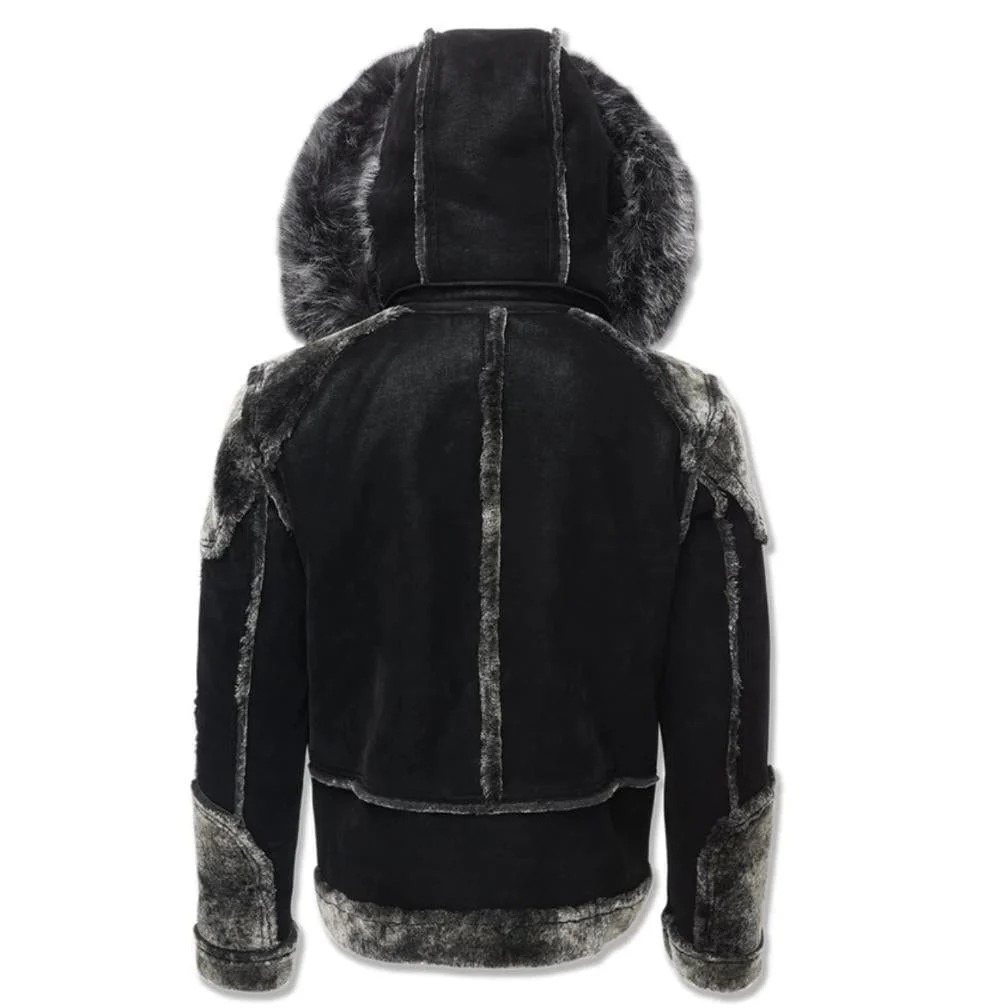 Boys Jordan Craig El Jefe Shearling Moto Jacket (Black) 91536B - Image 3