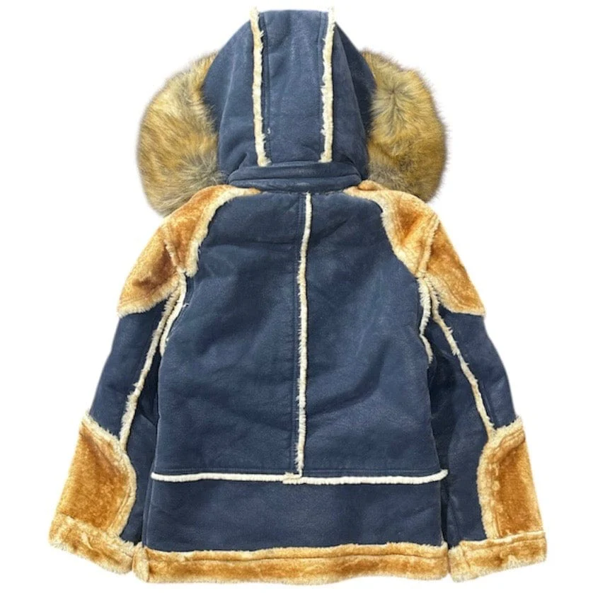 Boys Jordan Craig El Jefe Shearling Moto Jacket (Navy) 91536B - Image 2