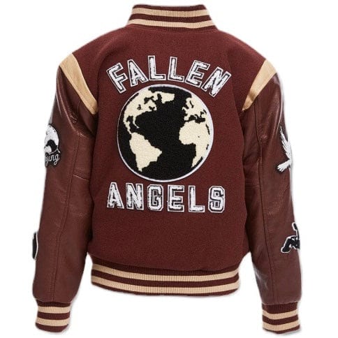 Boys Jordan Craig Fallen Angels Varsity Jacket (Chocolate) 91647B - Image 4