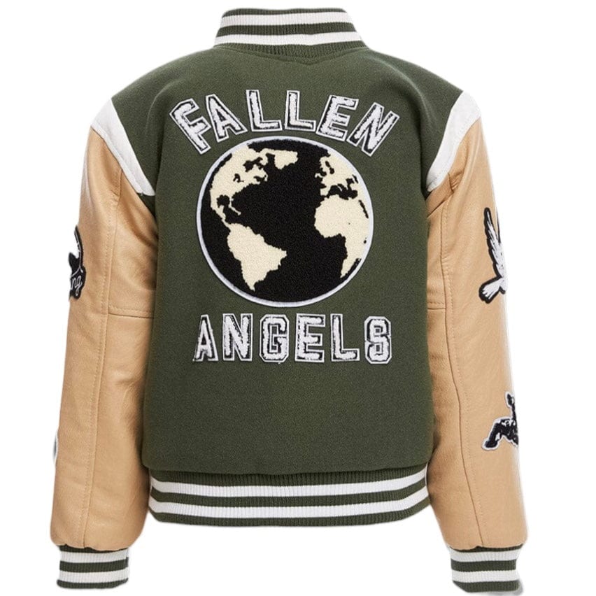 Boys Jordan Craig Fallen Angels Varsity Jacket (Pine) 91647B - Image 4