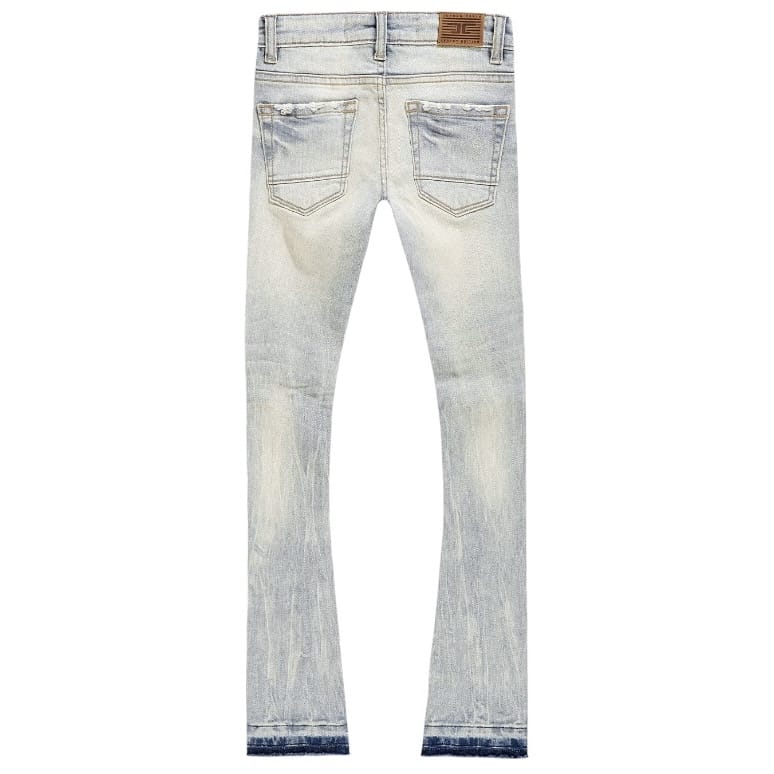 Kids Jordan Craig Stacked Shreds On Knees Denim (Iced Lager) JTF2294K - Image 2
