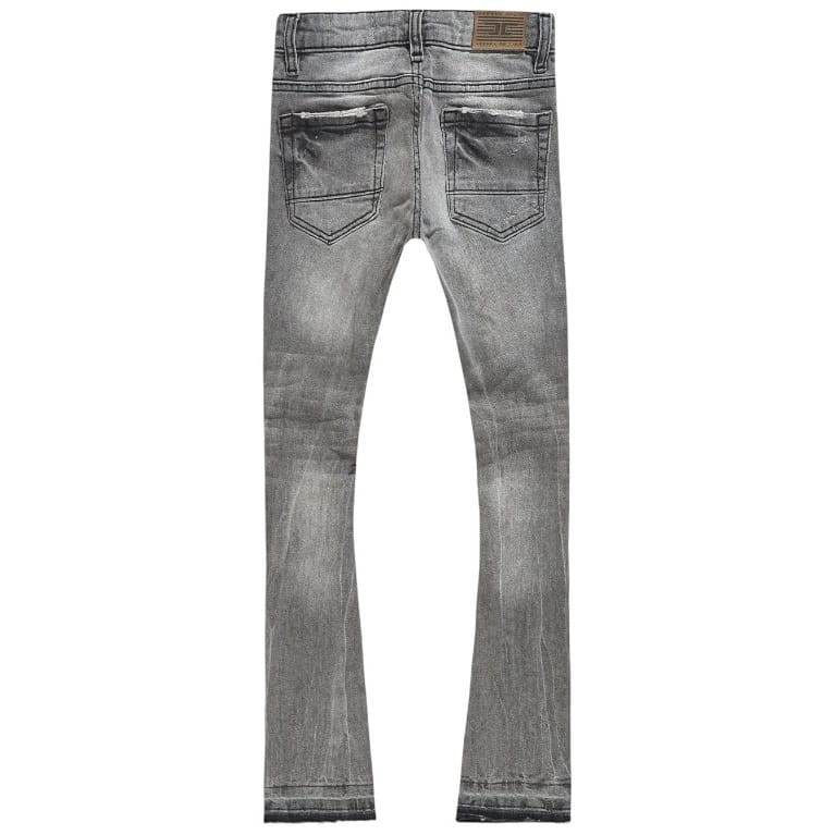 Boys Jordan Craig Stacked Shreds On Knees Denim (Smokes Grey) JTF2294B - Image 2