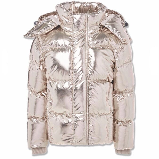Boys Jordan Craig Metallic Hooded Bubble Jacket (Gold) 91542MB - Image 4
