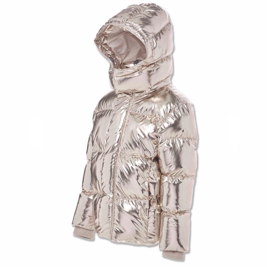 Boys Jordan Craig Metallic Hooded Bubble Jacket (Gold) 91542MB - Image 6