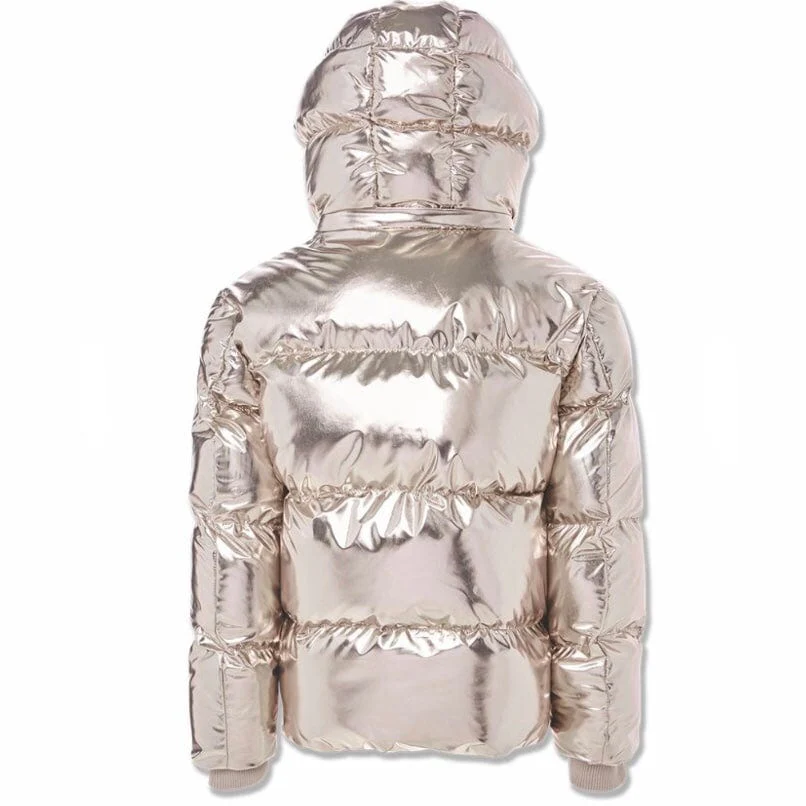 Boys Jordan Craig Metallic Hooded Bubble Jacket (Gold) 91542MB - Image 7