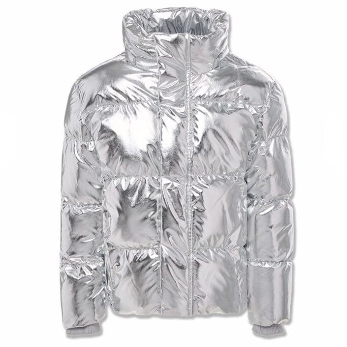 Boys Jordan Craig Metallic Hooded Bubble Jacket (Silver) 91542MB - Image 3