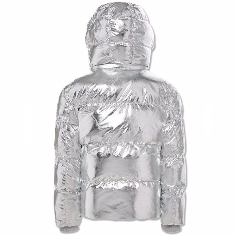 Boys Jordan Craig Metallic Hooded Bubble Jacket (Silver) 91542MB - Image 5