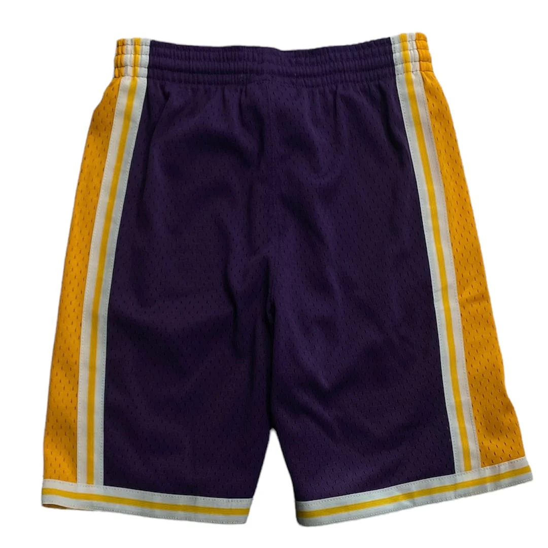Boys Mitch Ness Nba Los Angeles Lakers Swingman Road Shorts (Purple) - Image 2