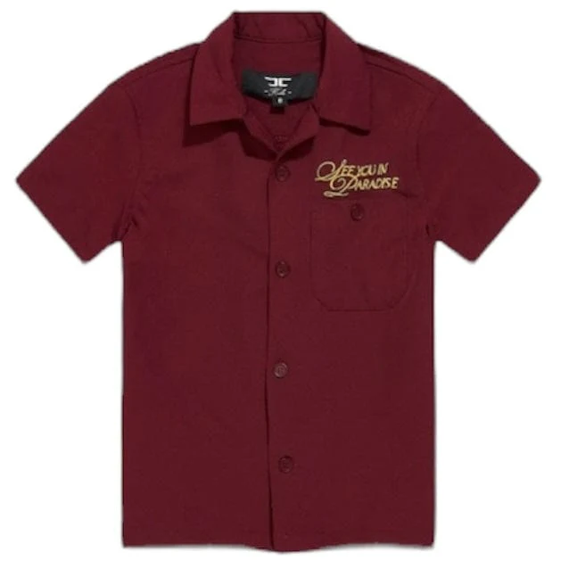 Boys Jordan Craig Oakland Mechanic Short & Shirt Set (Wine) 2061B-2061SB