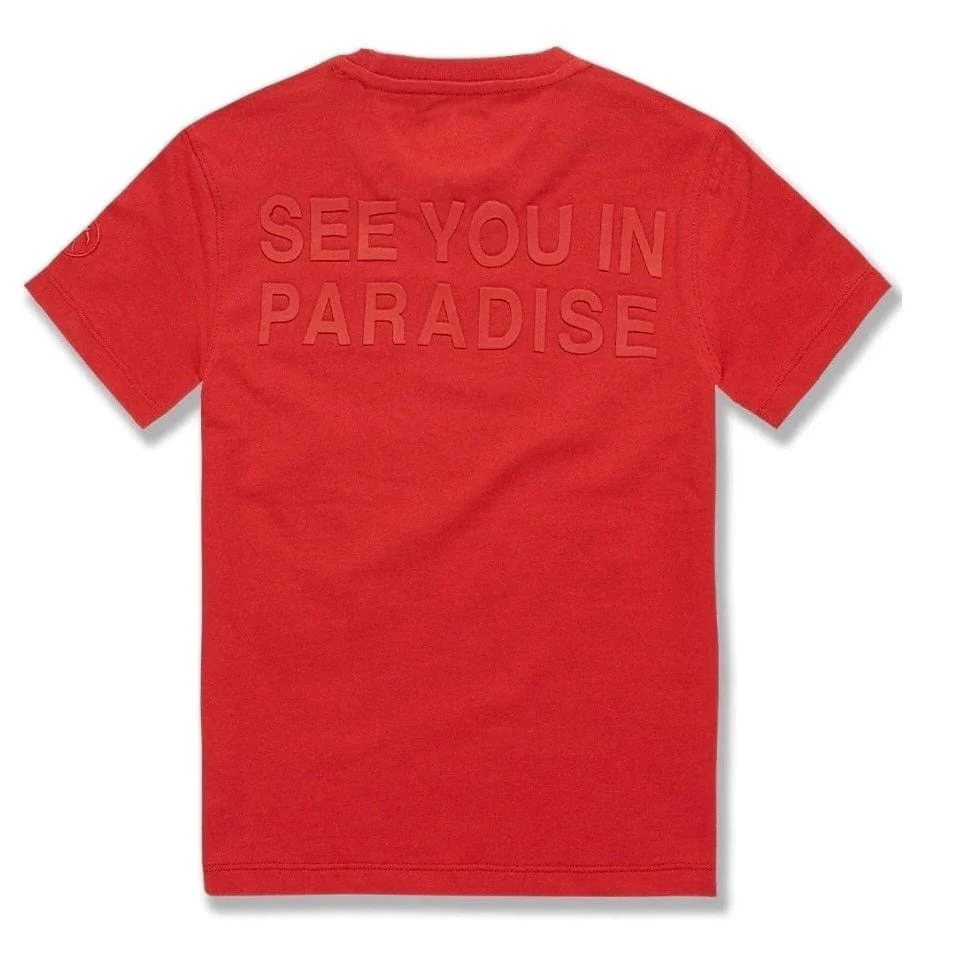 Boys Jordan Craig Paradise Tonal Tee (Red) 9097AB - Image 2