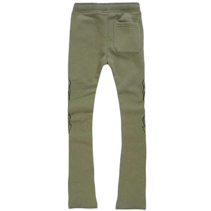 Boys Jordan Craig Paradise Tour Stacked Sweatpants (Sage) 8241LB - Image 2