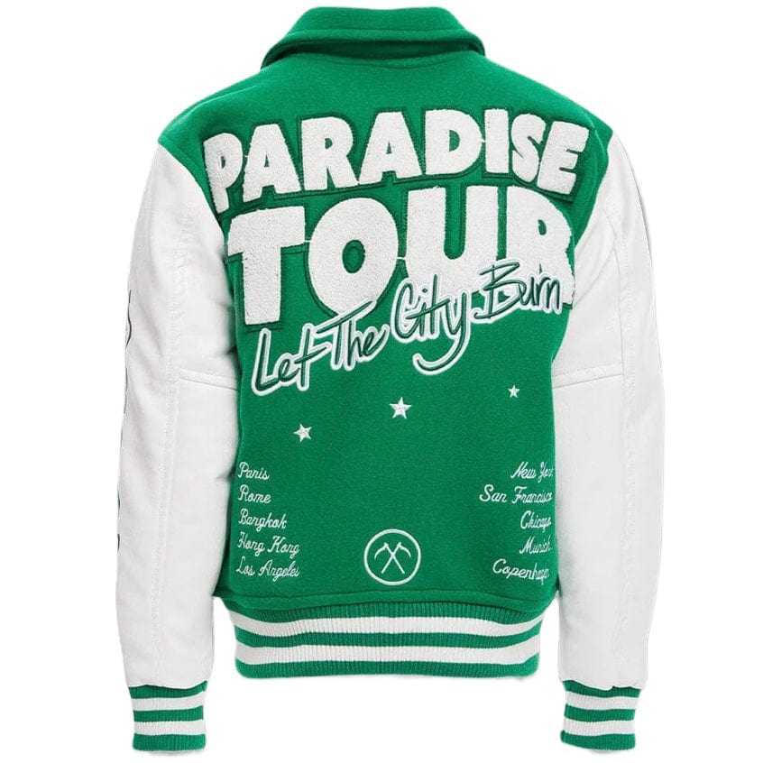 Boys Jordan Craig Paradise Tour Varsity Jacket (Green) 91632B - Image 5