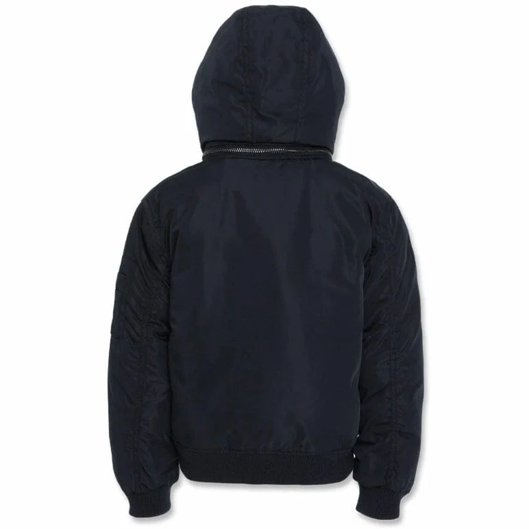 Boys Jordan Craig Squadron Hooded Bomber Jacket (Black) 91610B - Image 2