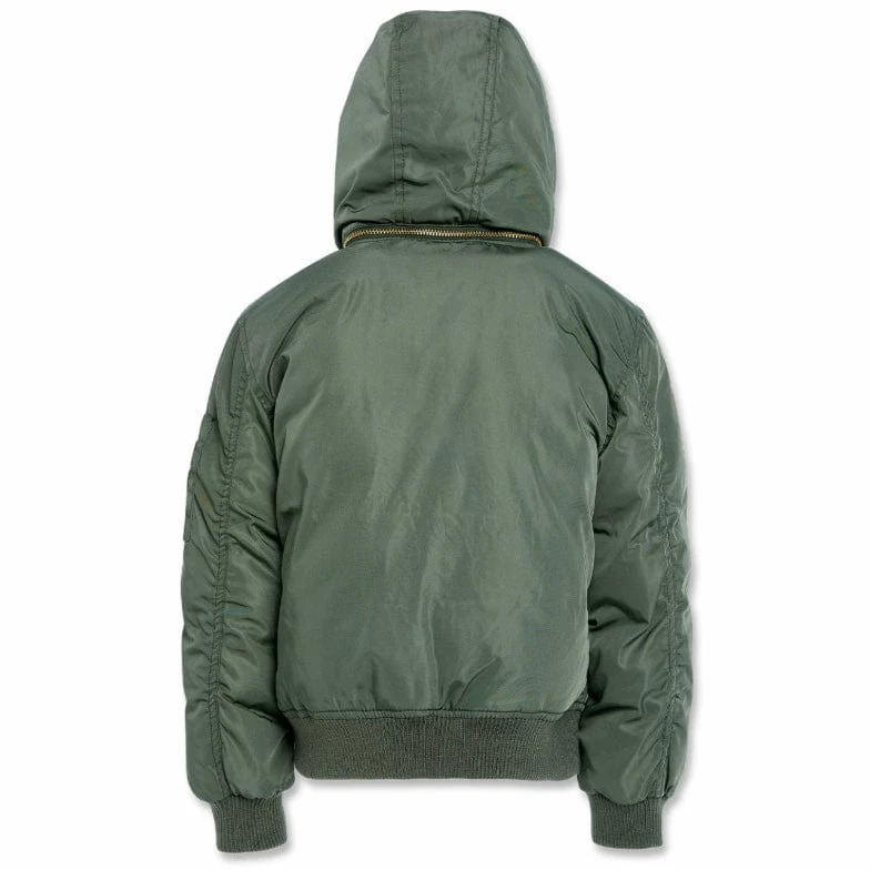 Boys Jordan Craig Squadron Hooded Bomber Jacket (Sage) 91610B - Image 2