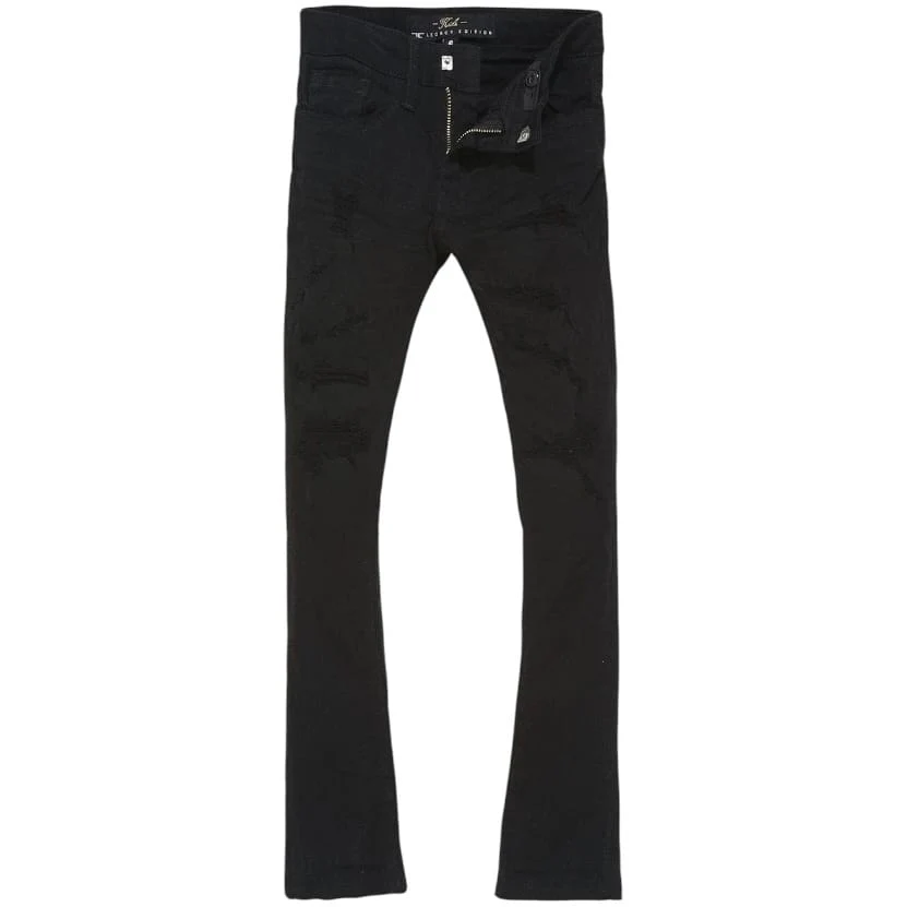 Boys Jordan Craig Stacked Tribeca Twill Pants (Black) JTF934RB