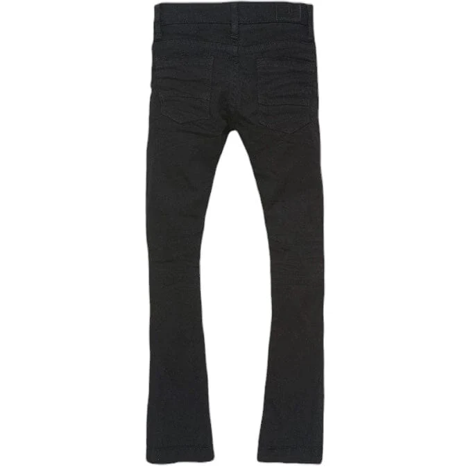 Boys Jordan Craig Stacked Tribeca Twill Pants (Black) JTF990RB - Image 2