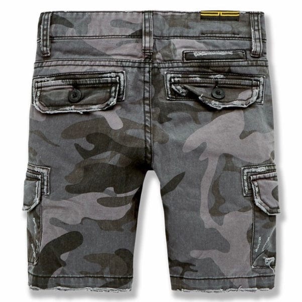 Boys Jordan Craig War Torn Cargo Shorts (Black Camo) 4453CB - Image 2