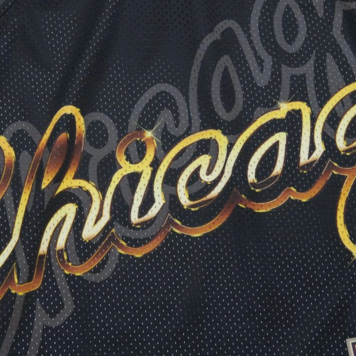 Youth Mitchell & Ness Big Face 4.0 Chicago Bulls Jersey (Black) - Image 3