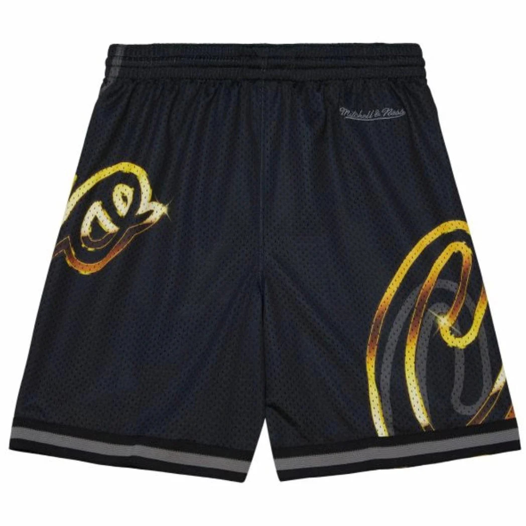Youth Mitchell & Ness Big Face 4.0 Chicago Bulls Shorts (Black) - Image 2