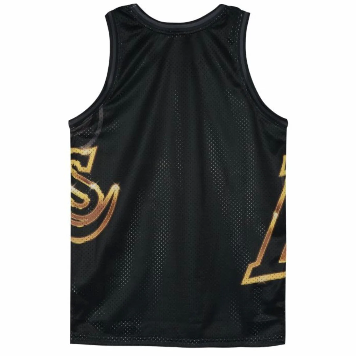 Youth Mitchell & Ness Big Face 4.0 Los Angeles Lakers Jersey (Black) - Image 2