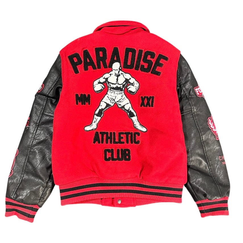 Boys See You In Paradise Cross Varsity Jacket (Red) 91668B - Image 2
