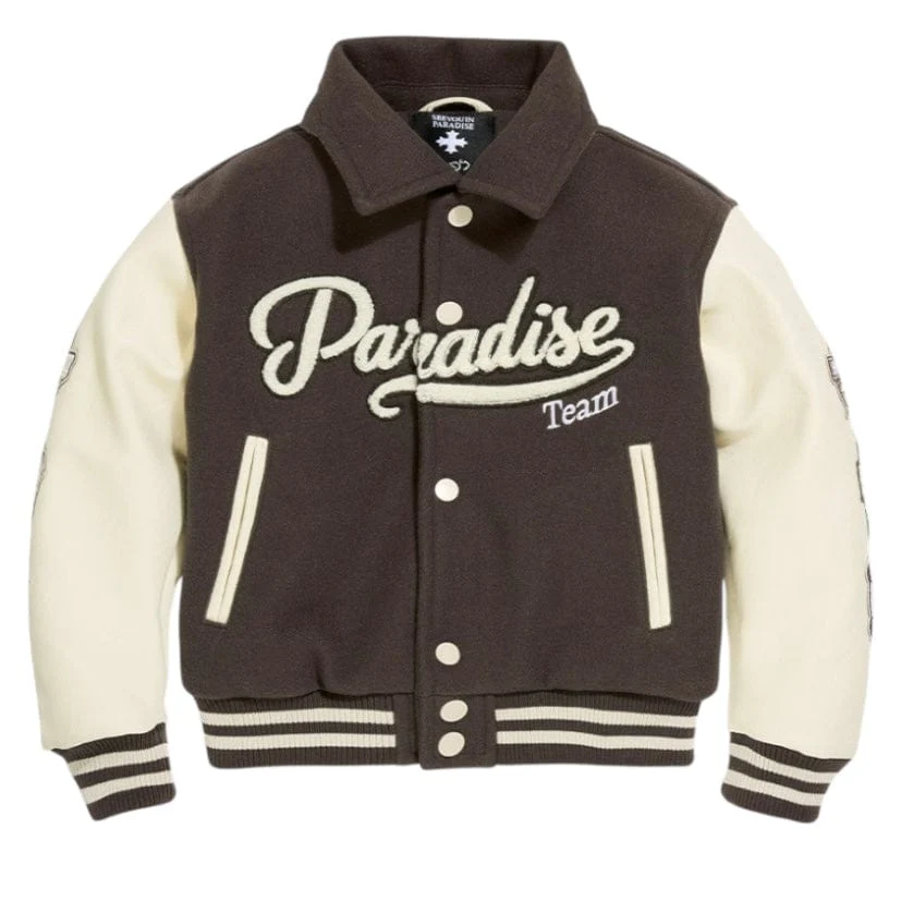 Boys See You In Paradise Team Varsity Jacket (Chocolate) 91700B