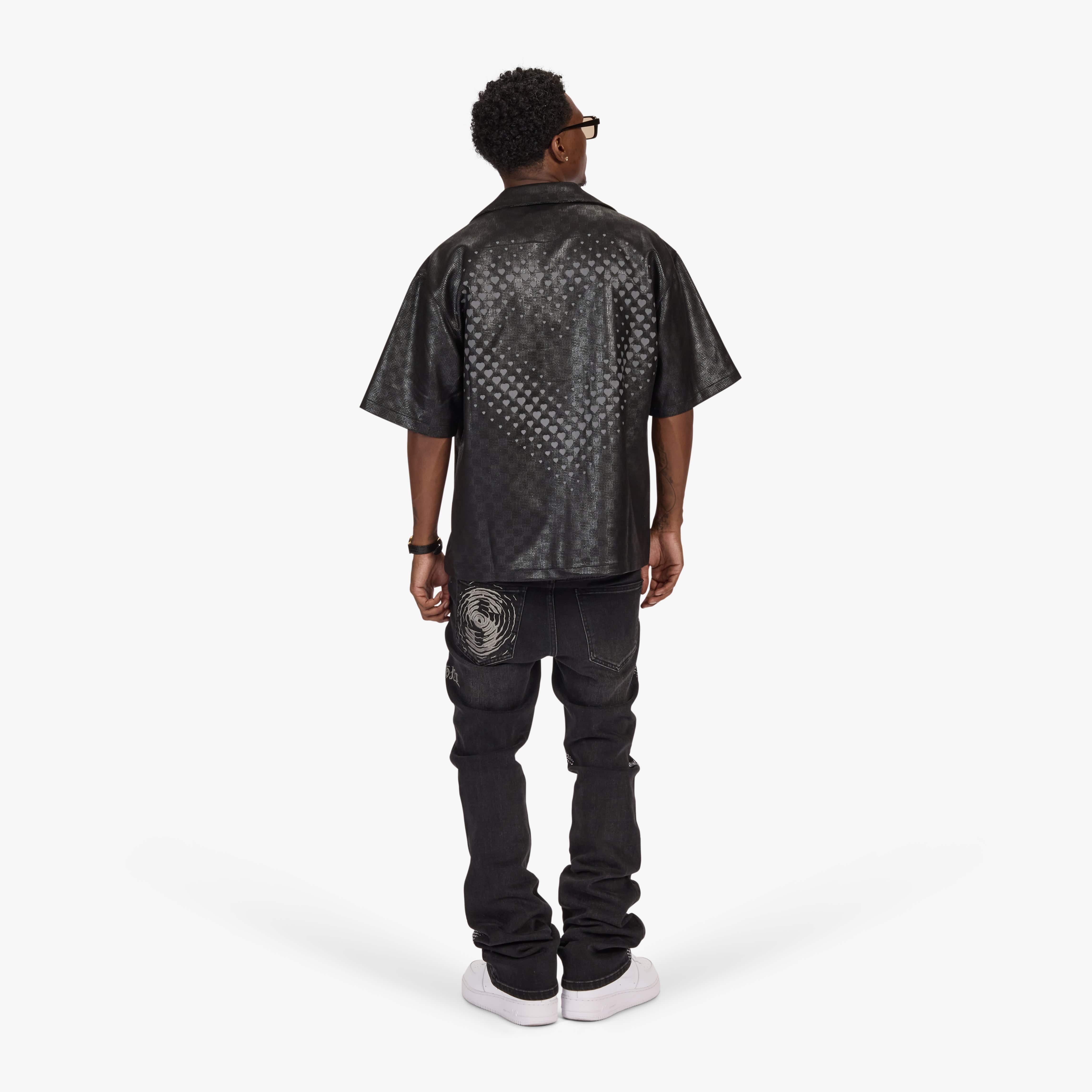 "Burn Pit" Rhinestone Stacked Jeans (black) - Image 5