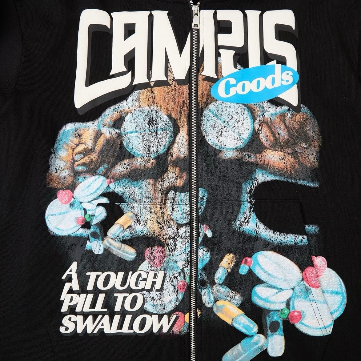 Campus Goods Bitter Dose Zip Up Hoodie (Black) CG-H25-005 - Image 7