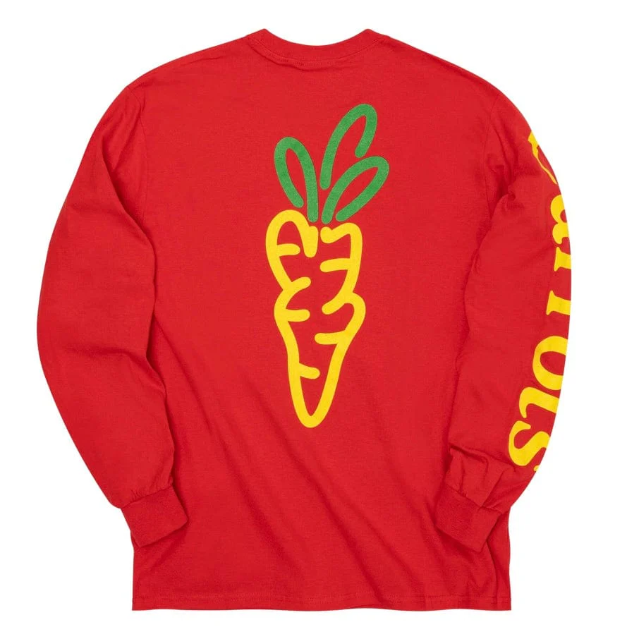 Carrots Tomatoes Long Sleeve T Shirt (Red) - Image 2