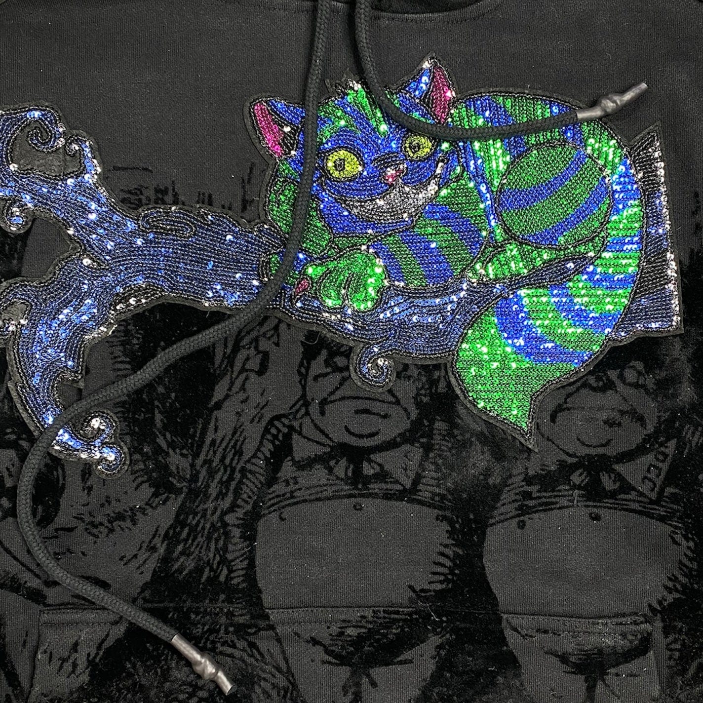 Cast Iron Cheshire Cat Knit Hoodie (Black) CI-KT-017 - Image 3
