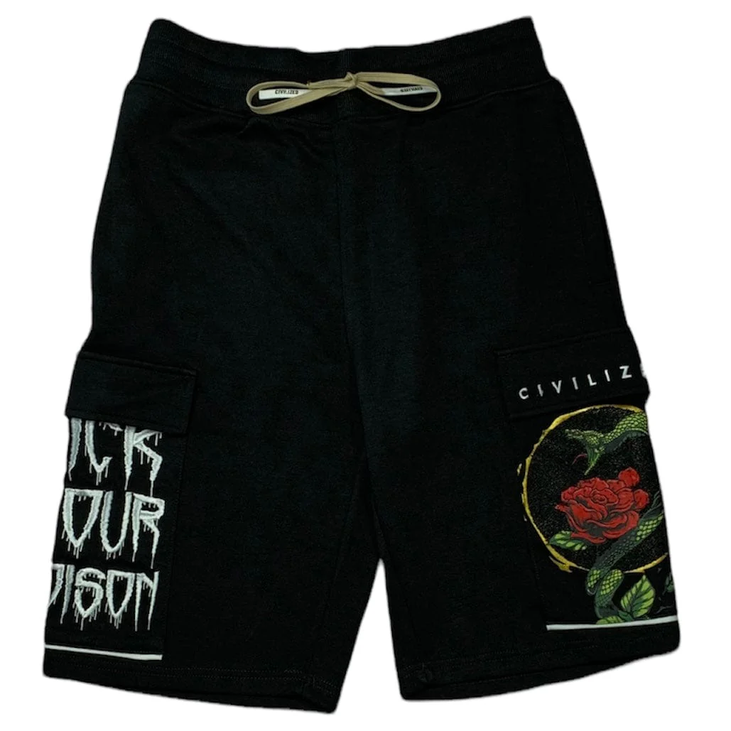 Civilized Poison T Shirt & Short Set (Black) CV1416-1417 - Image 3