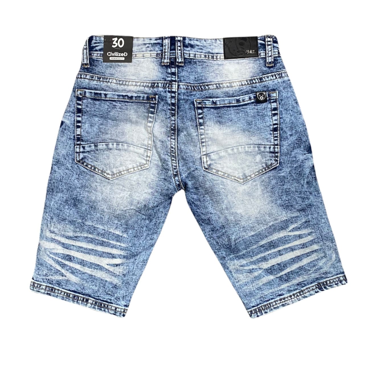 Civilized Self Love Bear Denim Short - CV1167MDBLUE - Image 2
