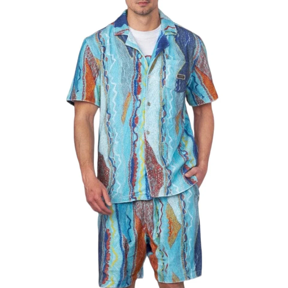 Coogi Oceanport Terry Short Sleeve Sleeved Shirt (Multi Brights) CG-KT-019 - Image 4
