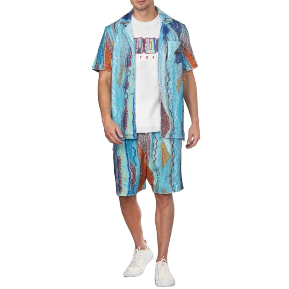 Coogi Oceanport Terry Short Sleeve Sleeved Shirt (Multi Brights) CG-KT-019 - Image 8