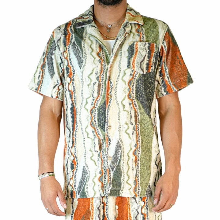 Coogi Taos Terry Short Sleeved Shirt (Multi Neutral) CG-KT-018 - Image 5
