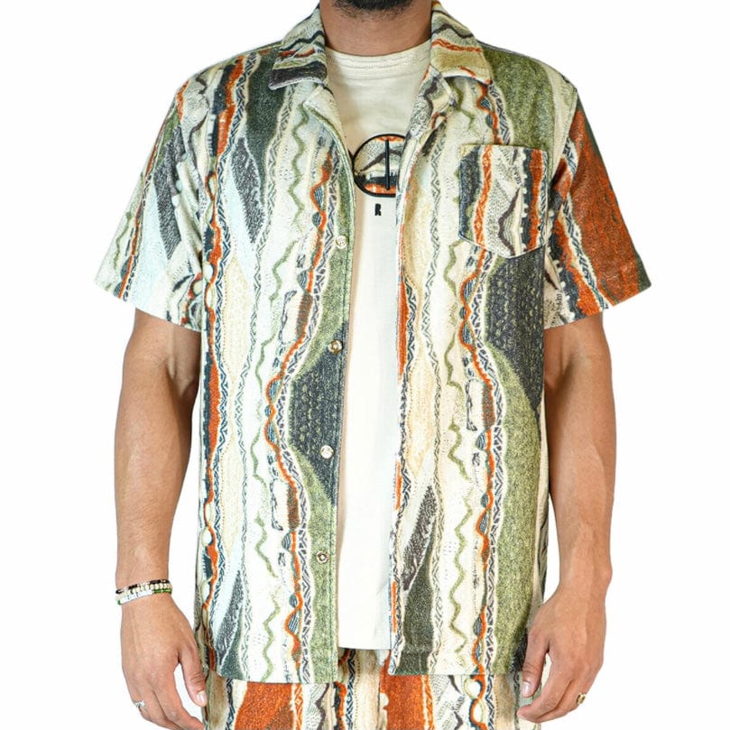 Coogi Taos Terry Short Sleeved Shirt (Multi Neutral) CG-KT-018 - Image 6