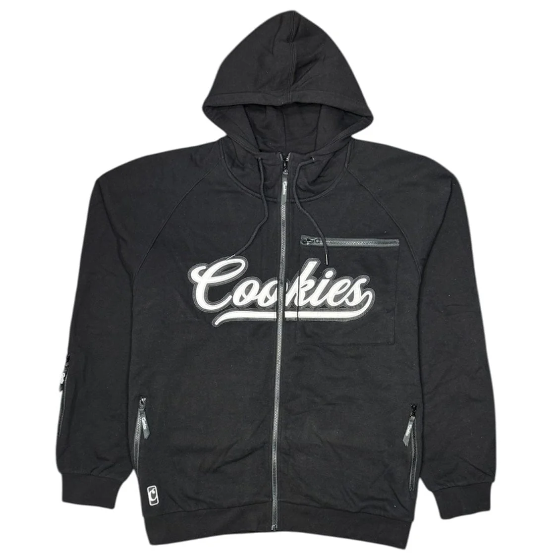 Cookies Cursive Zip-Up Jacket (Black) 1468H7732