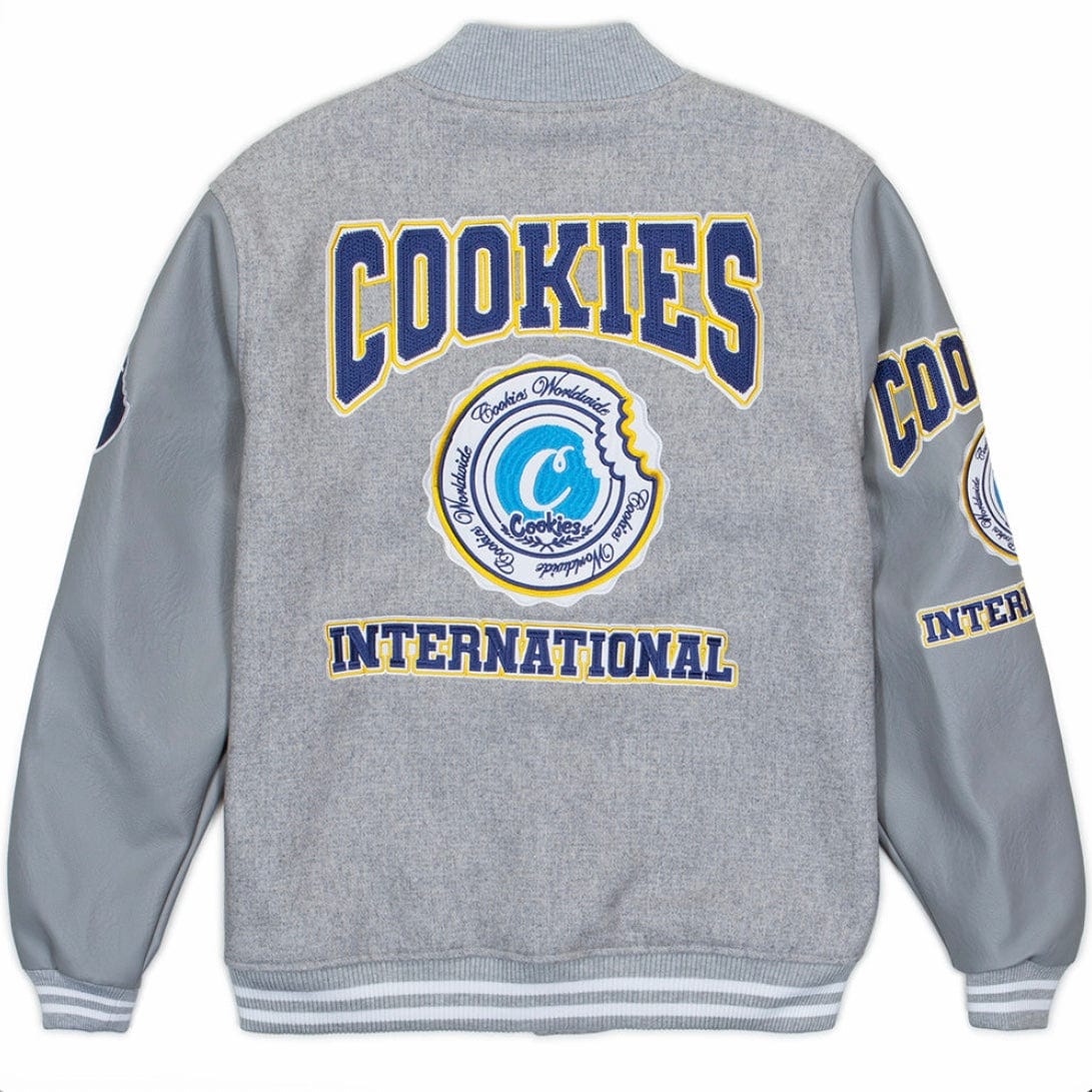 Cookies Double Up Wool Letterman Jacket (Heather Grey) 1561O6078 - Image 2