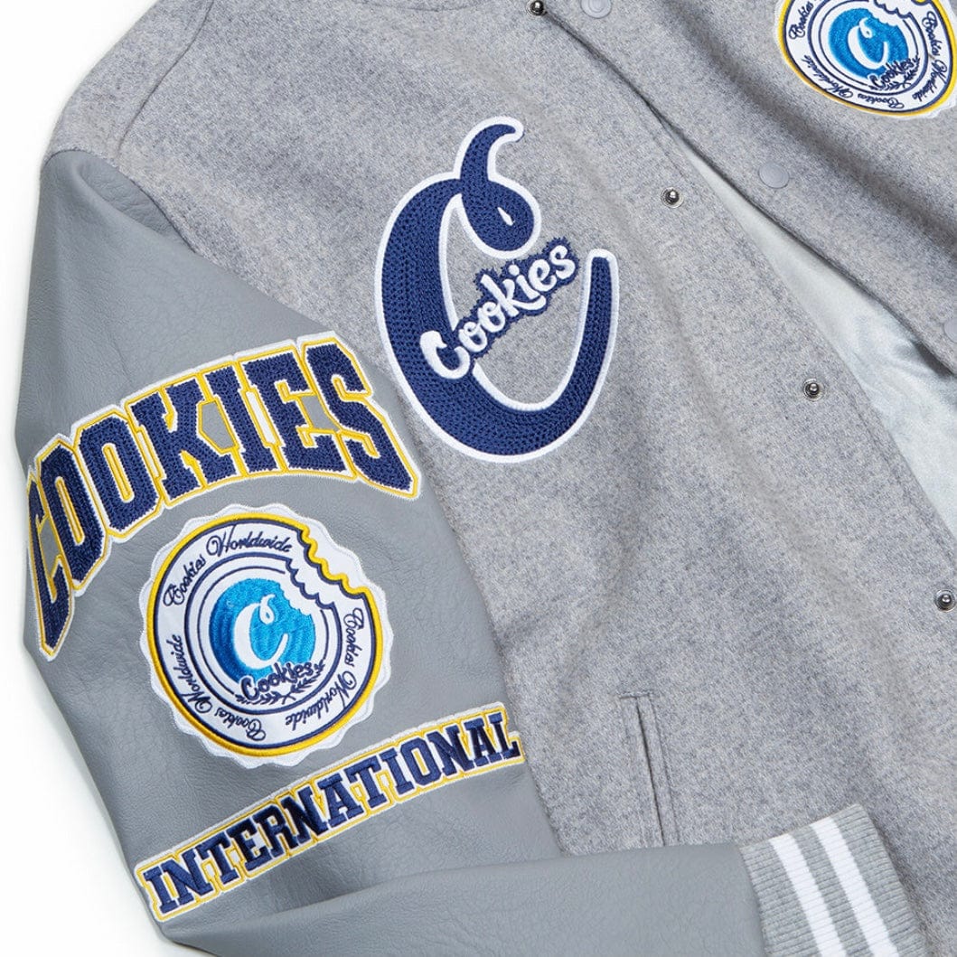 Cookies Double Up Wool Letterman Jacket (Heather Grey) 1561O6078 - Image 4