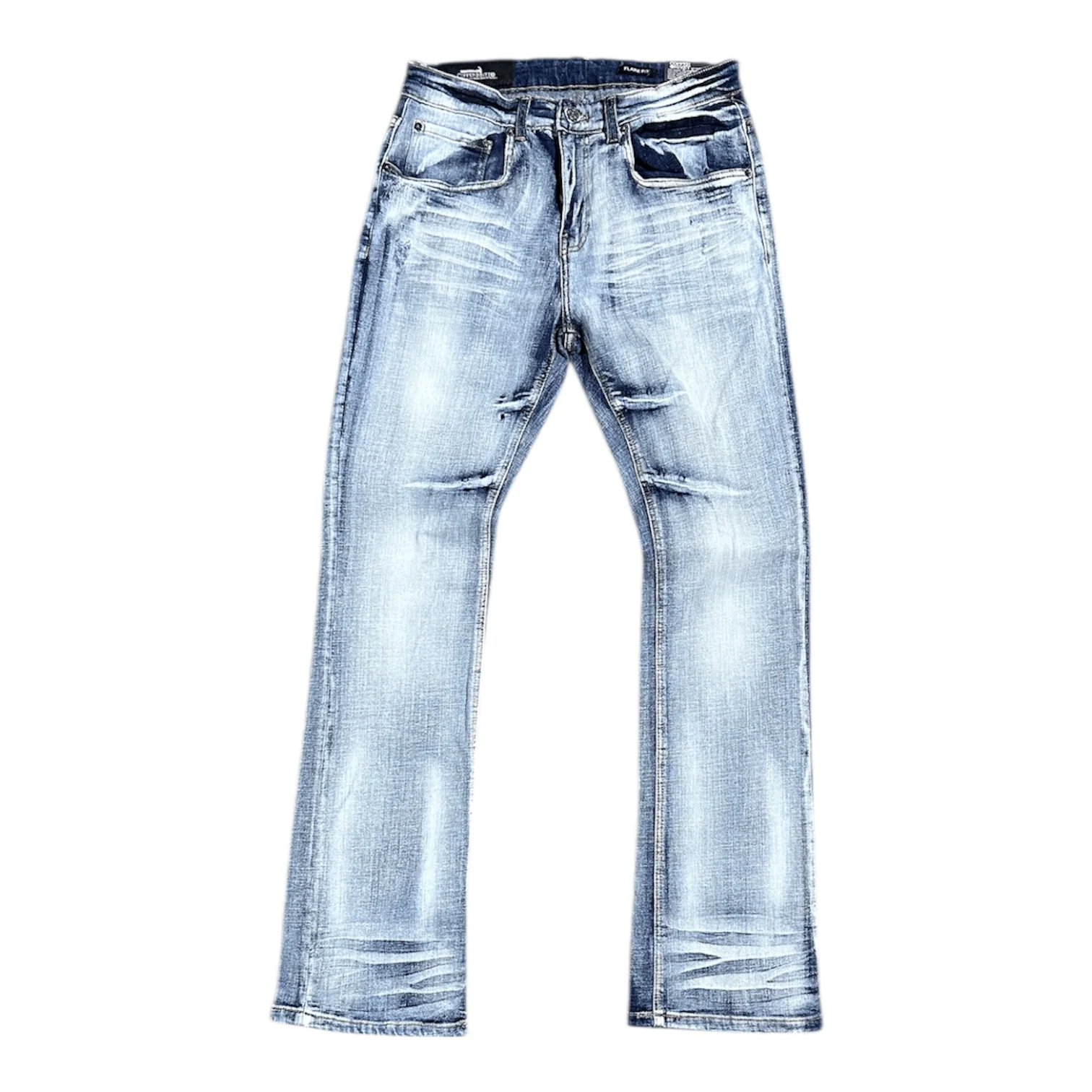 Copper Rivet Flare Fit Denim Jean (Dark Sand Blue) 533018-DSB