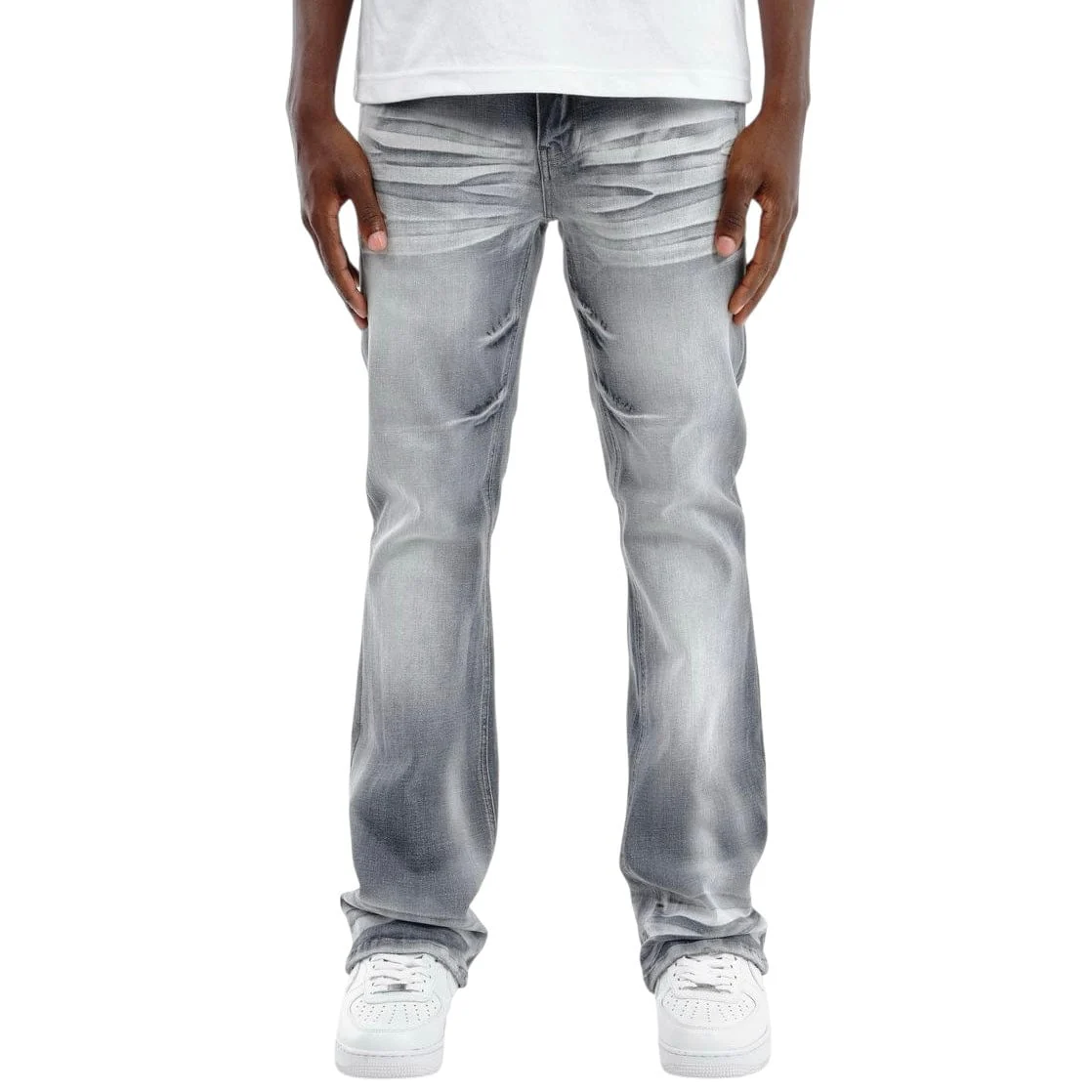 Copper Rivet Flare Fit Denim Jean (Gray) 533018-GY