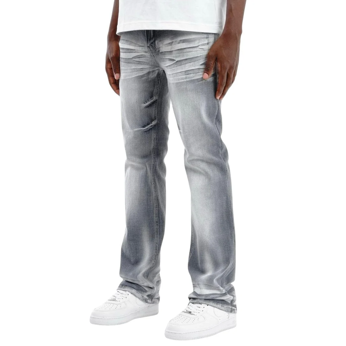 Copper Rivet Flare Fit Denim Jean (Gray) 533018-GY - Image 3